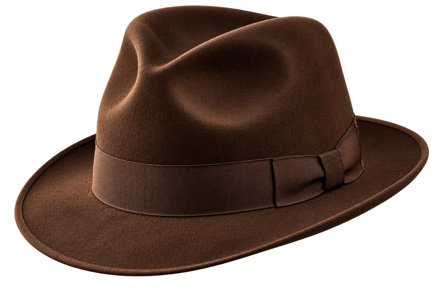 Finished vintage brown fedora